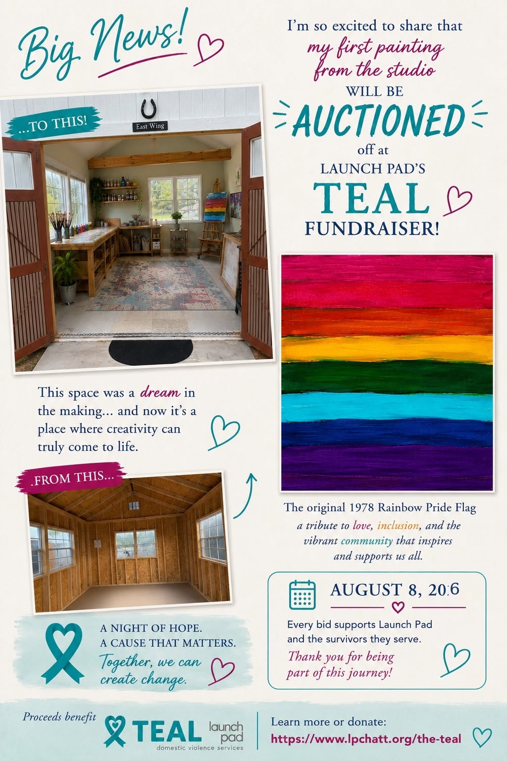 TEAL Auction Fundraiser announcement for August 8, 2026