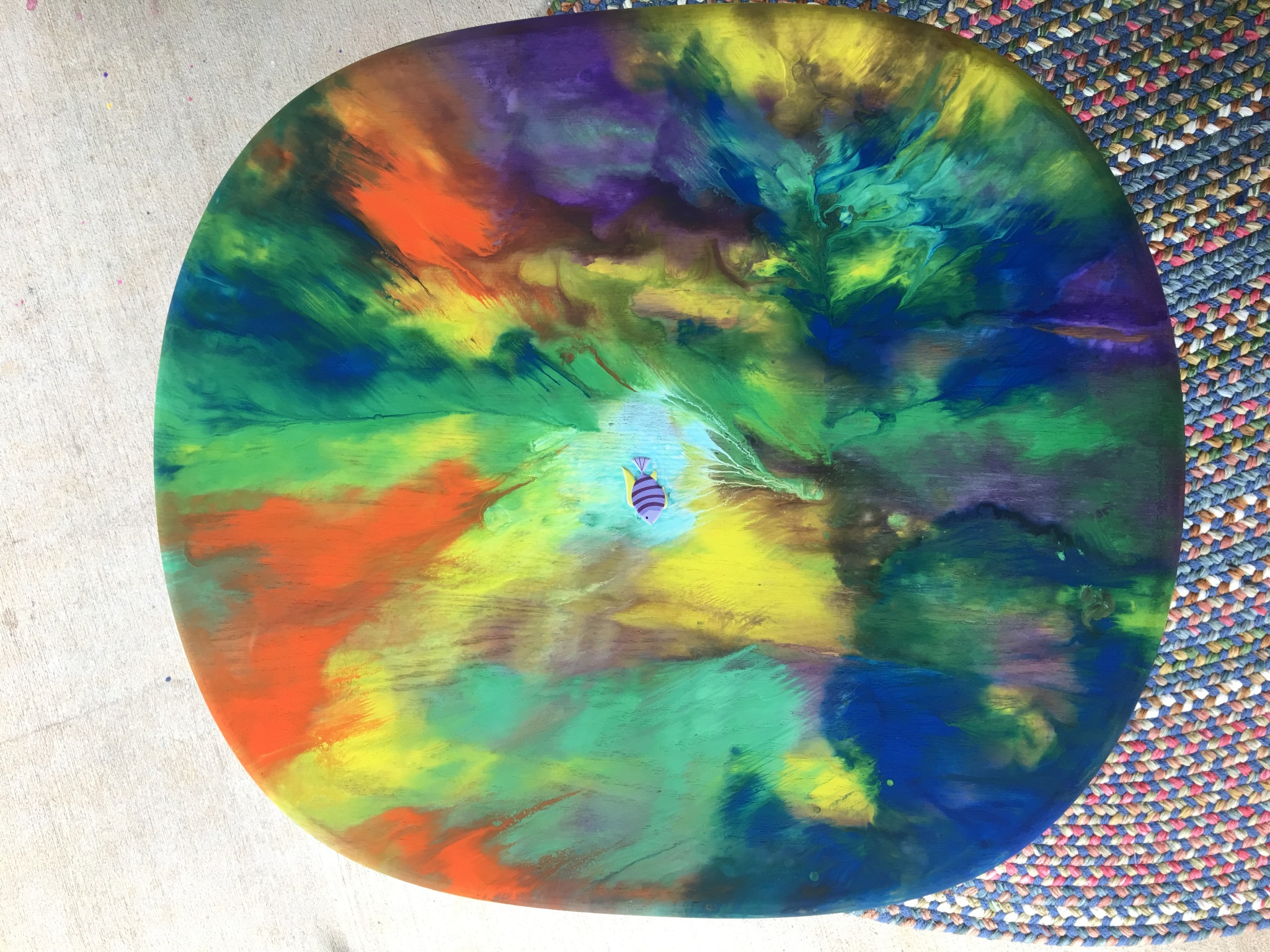 Round multicolor abstract artwork
