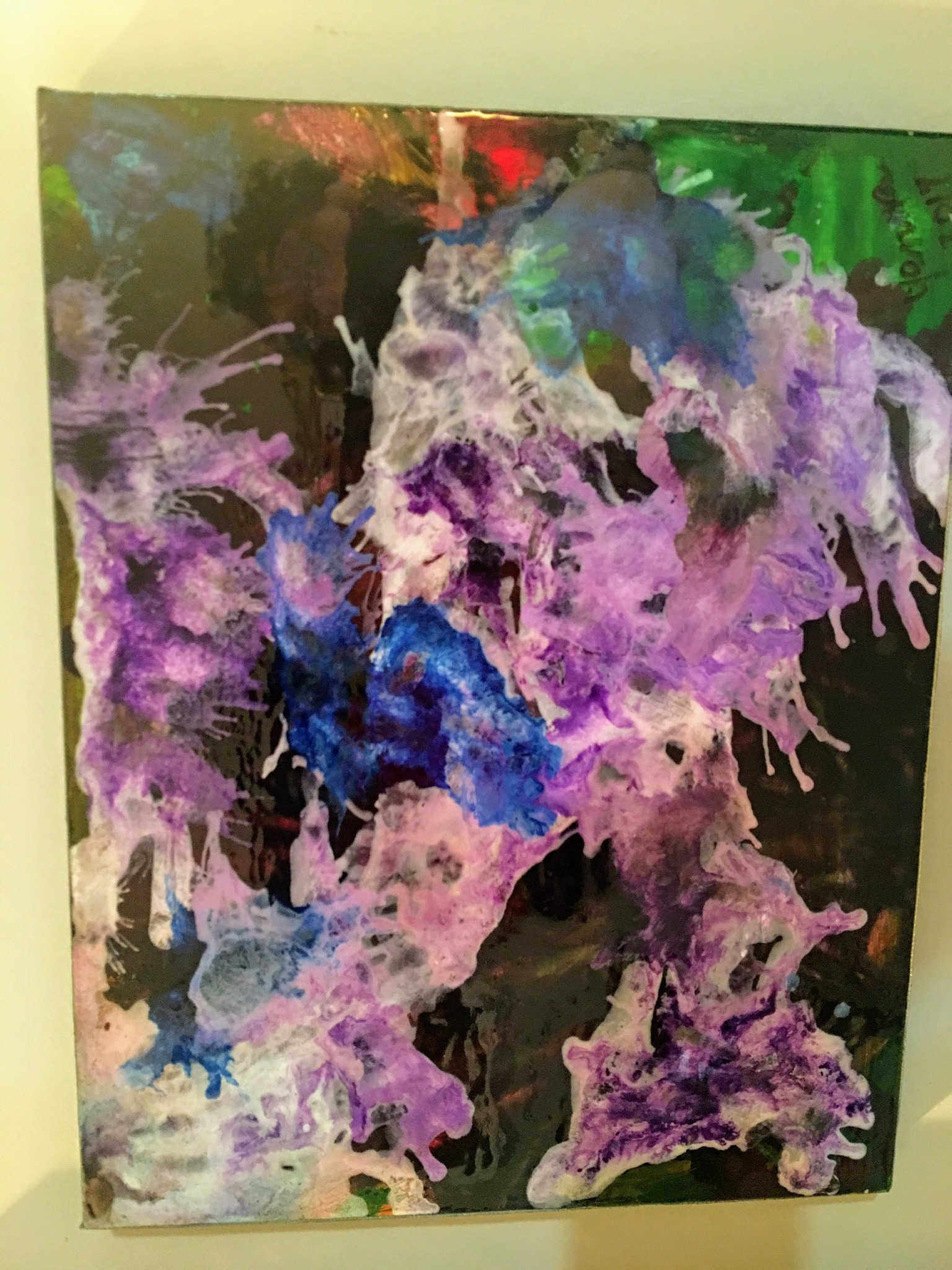 Purple blue and white abstract artwork