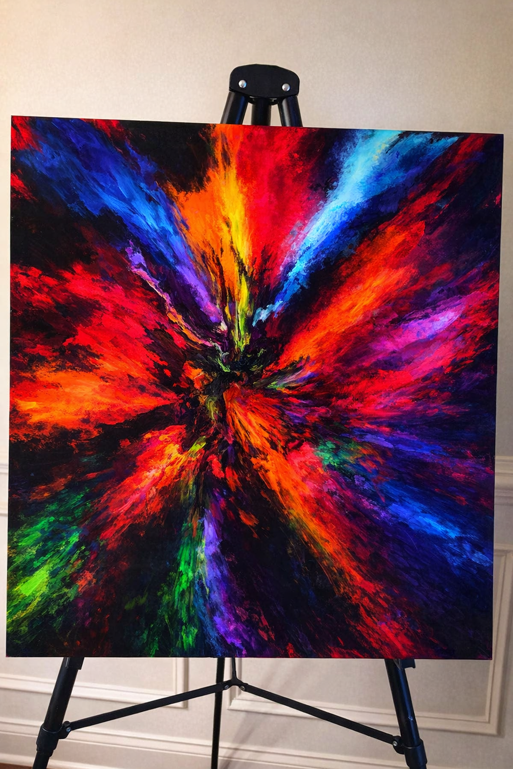 Radiating multicolor abstract artwork