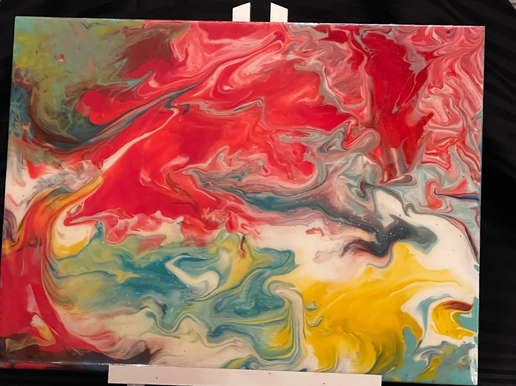 Swirling multicolor abstract painting